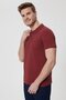 Twins Men's 100% Cotton Polo Collar T-Shirt Claret Red - 3