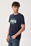 Collage Men's 100% Cotton O-Neck T-Shirt Navy Blue