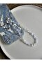 Coquette Design White Phone Charm, Handmade Phone Lanyard, White Pearl Edition - 2