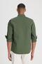 Loose Fit Relaxed Fit 100% Cotton Khaki Shirt - 4