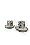 Coffee Cup Black Spotted 2 Person 4 Piece Double 100 Ml/New - 4