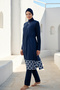 Full Covered Hijab Swimsuit Set Navy Blue 3 Piece Parachute Fabric – 1997 - 4