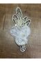 Beaded Sequin Embroidery White Flower Arma Sewing Accessory 25X12 cm
