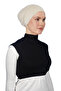 Zero Sleeve Turtleneck Full Neck Lycra Combed Cotton Women's Half Body - Black