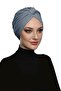 Cotton Band-Lined Dark Gray Ready-Made Turban Hijab Pool Cap Suitable for Medical Use - 4