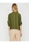 Women's Green Long Sleeve Shawl Collar Jacket 9YAK52013UW - 5
