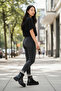 Women's Genuine Leather Boots with Side Zipper and Nubuck Accessories - 7