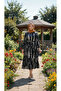Women's Pattered Loose Model Button Detail Dress - 2