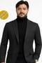 Men's Black Full Turtleneck Knit Sweater - 2