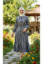 Women's Pattered Loose Model Button Detail Dress