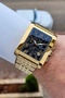 Men's Wristwatch with Black Dial and Gold Color Adjustable Strap - 2