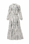 Women's Pattered Loose Model Button Detail Dress - 3