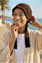 Pleated Hat Coffee Ready-Made Turban Hijab Pool Cap Suitable for Medical Use - 2