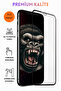 واقي شاشة زجاجي كامل التغطية متوافق مع هاتف iPhone 11Pro Max مكون من 3 قطع - بإطار أسود