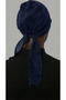 Pleated Hat Navy Blue Ready-To-Wear Turban Hijab Pool Cap Suitable for Medical Use - 7
