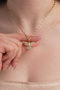 Emerald Phoenix Figured Steel Necklace - Non-Tarnish Stainless Gold Women's Jewelry - 2