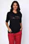 Silky Textured Fabric Short Sleeved Women's Pajama Set