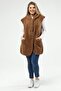 Welsoft Buttoned Camel Women's Vest with Pockets