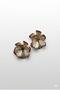 Gold Burgundy Line Detailed Flower Women's Earrings - 3