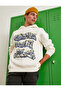 Graffiti Printed Sweatshirt Raised Hooded