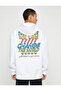 Oversize Sweatshirt Hooded Printed Ribbon - 4