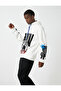 Hoodies Oversized Sweatshirt Far East Printed Fleece-Lined