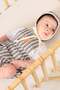 Crab Embroidered Striped Muslin Baby Salopet - 4
