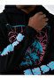 Far East Printed Oversized Sweatshirt Fleece-Lined Hoodie - 5