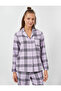 Pajama Top Patterned Button Detailed - 3