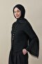 H Pattern Cashmere Silk Shawl Black - 2