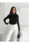 Women's Half Turtleneck Finger-Looped Full Stretch Fabric Buzz Bodysuit - 6
