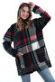 Women's Zippered Fleece Cardigan Coat-black - 4