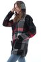Women's Zippered Fleece Cardigan Coat-black - 6