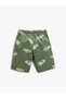 Car Printed Shorts with Lace Waist Cotton Pockets - 2