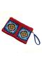 Hand Knitted Crochet Red Clutch Bag - 3