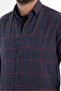 Men's Navy Blue Checkered Winter Shirt Original Woolen Fabric Wide Cut with Pockets - 2