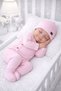 7 Pieces 100% Cotton Terry Fabric Pink Color Newborn Baby Girl Hospital Release (with Blanket) - 4