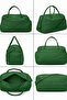 Khaki Crinkle Fabric Sports and Travel Bag with Shoe Compartment 00818, Front Pocket, Waterproof Shoulder Strap - 5