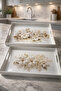 Decorative and Stylish Floral Print Set of 2 Rectangular Serving Tray Set