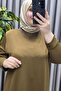 Women's Islamic Clothing Plus Size Corded Fabric Ecrin Double Suit with Pants - 2