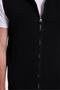 Men's Standard Fit Regular Cut Zippered Mock Neck Warm Black Knitwear Vest - 4