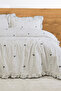 Double Duvet Cover Set 100% Cotton Decorative Overlocked Ruffled (bow) - 4