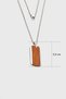 60 cm Steel Men's Necklace with Sandalwood Detail - 3