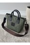 Khaki Green Women's Canvas Vintage Detailed Hand and Shoulder Bag - 2