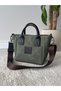 Khaki Green Women's Canvas Vintage Detailed Hand and Shoulder Bag - 3