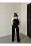 Long Black B Wide-Leg Bahçevan Jumpsuit