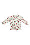 Girl's Cherry Patterned Corded Fabric Combed Cotton Body Long Sleeve Bodysuit - 2