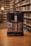 Aged Book Patterned Brown Book Case