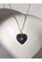 Pink Zircon Stone Star Heart Necklace - Silver Color - 3