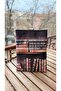 Aged Book Patterned Brown Book Case - 3